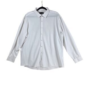 J Ferrar Dress Shirt Men XXL 18 18.5 White Stretch Super Slim Long Sleeve Party